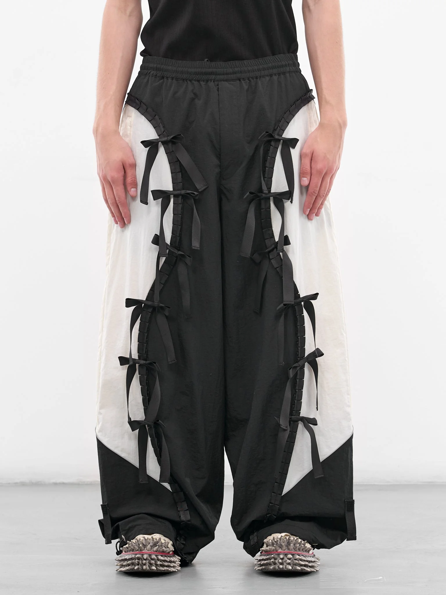 Two-Tone Nylon Ribbon Track Pants - 1