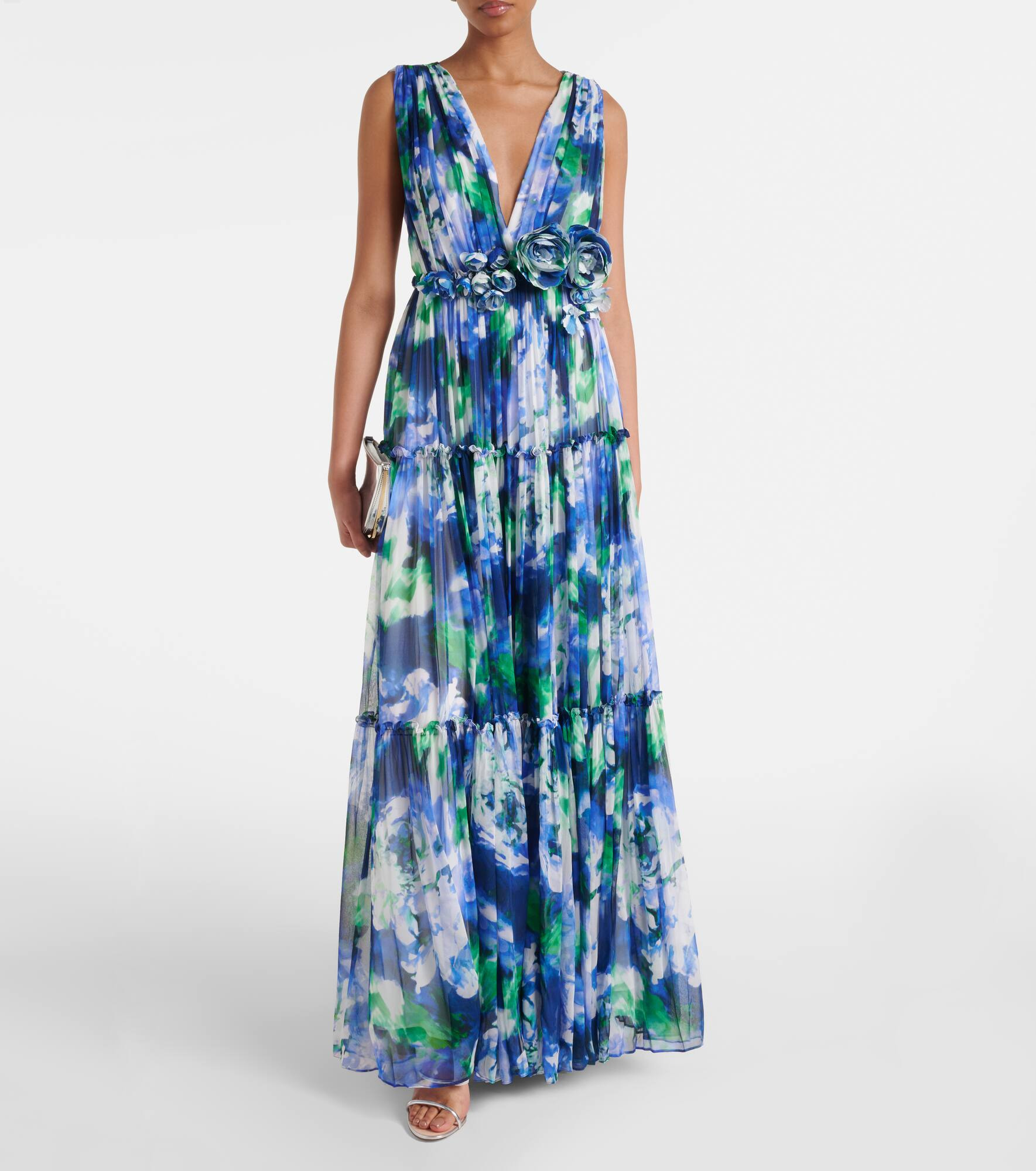 Arella floral silk georgette gown - 2