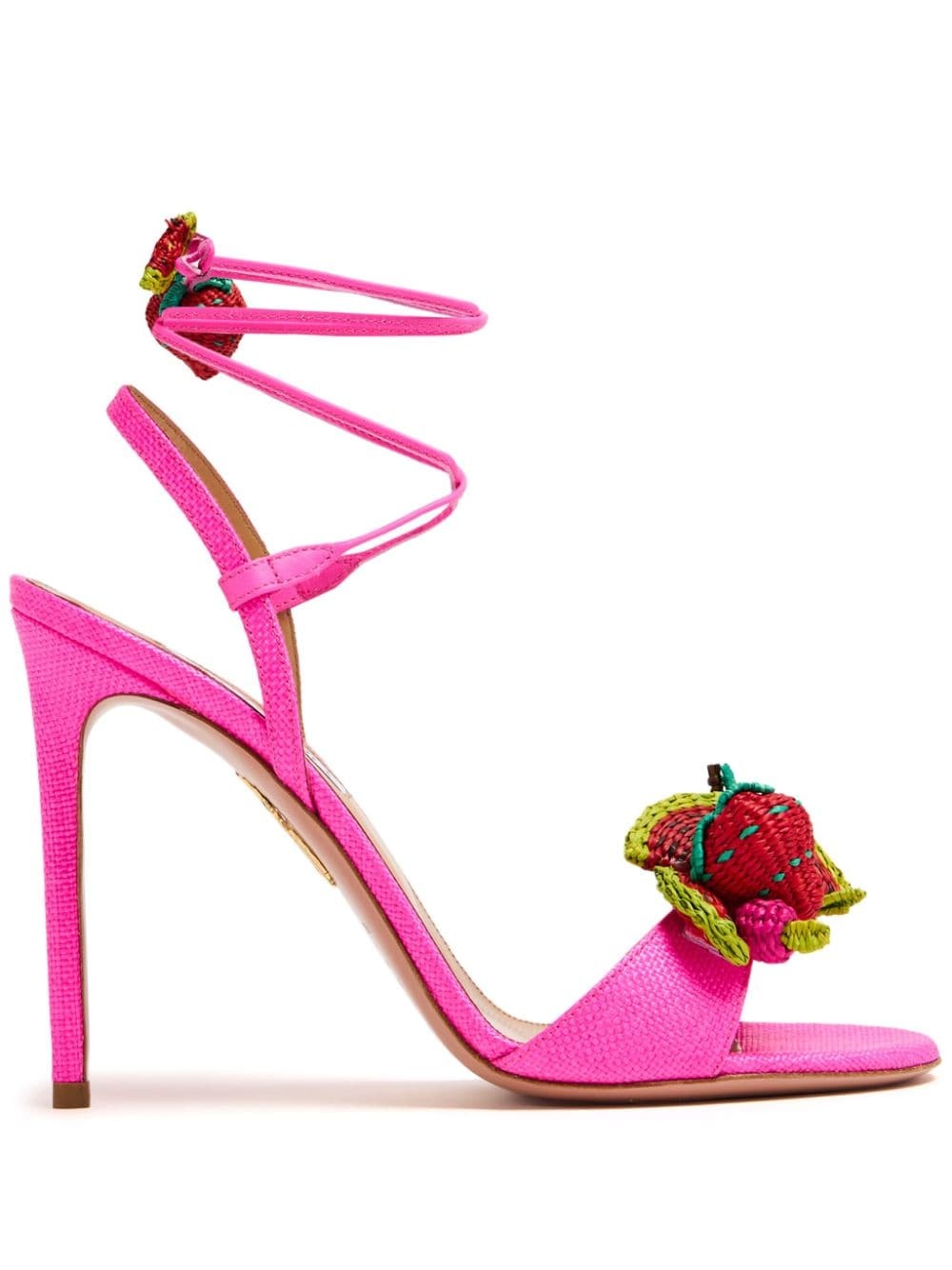 Strawberry Punch 105mm leather sandals - 1