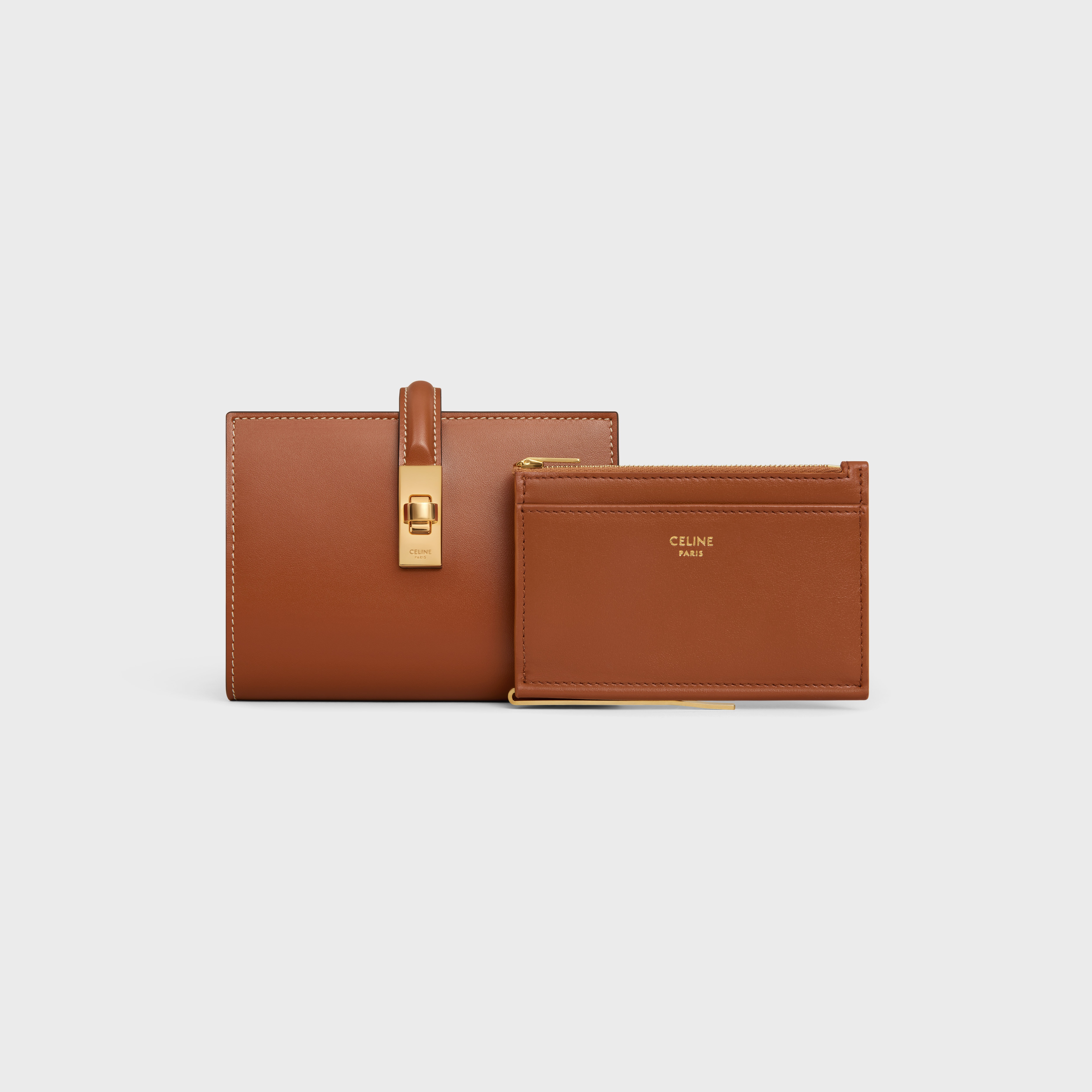 CELINE WALLET WITH COIN PURSE in Shiny Calfskin | REVERSIBLE