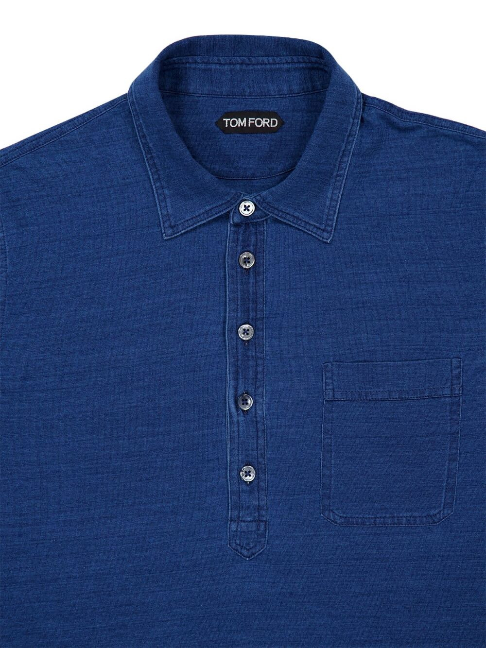 mother-of-pearl button long-sleeve polo shirt - 4