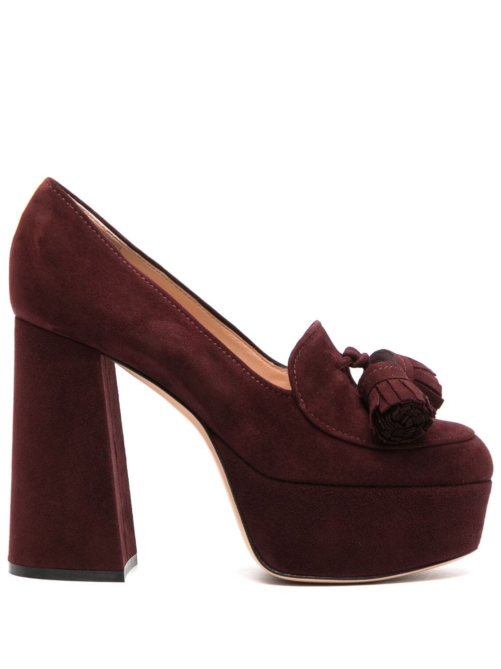 tassel-detail 125mm suede platform pumps - 1