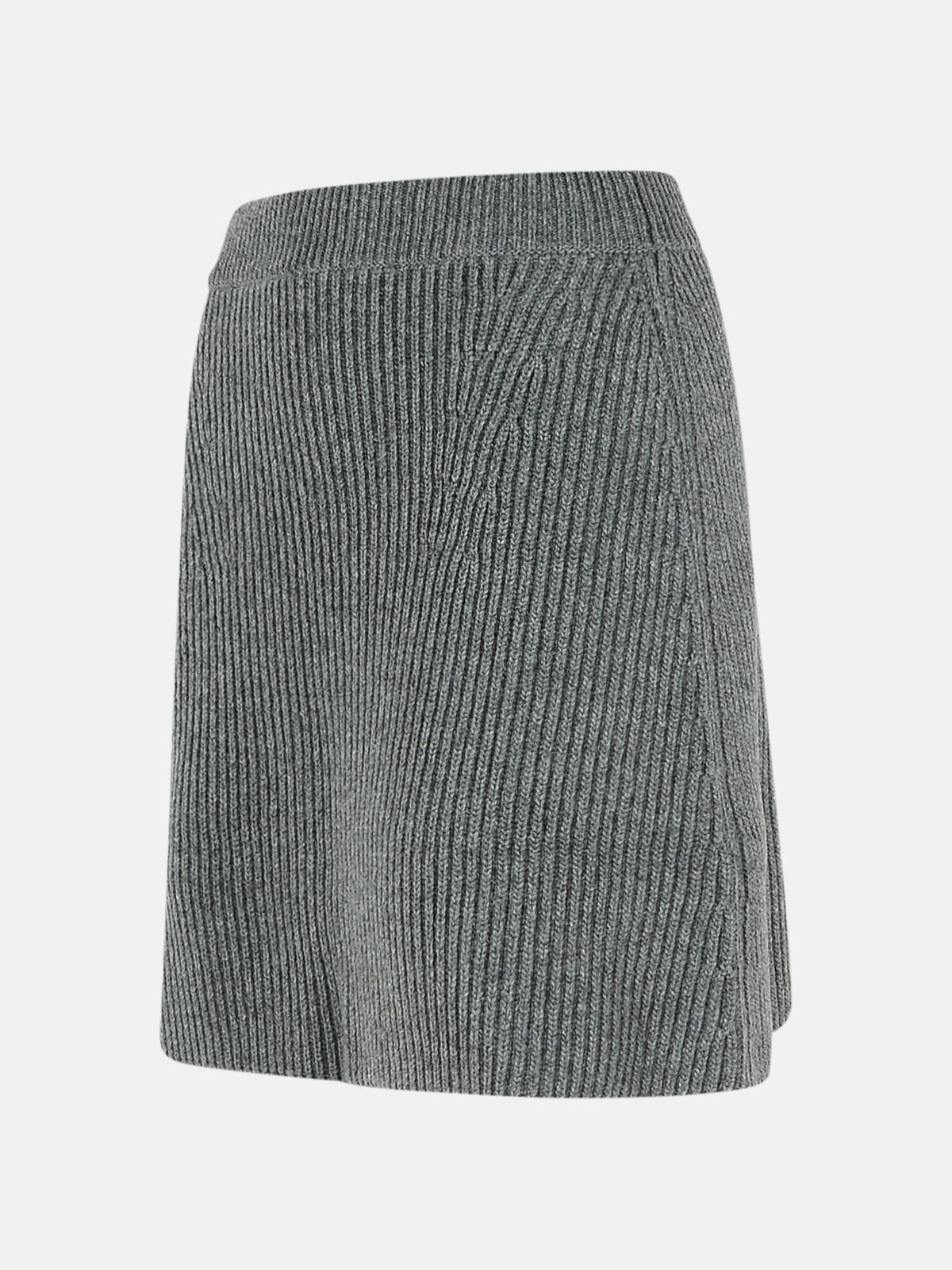 GREY WOOL MINISKIRT - 2