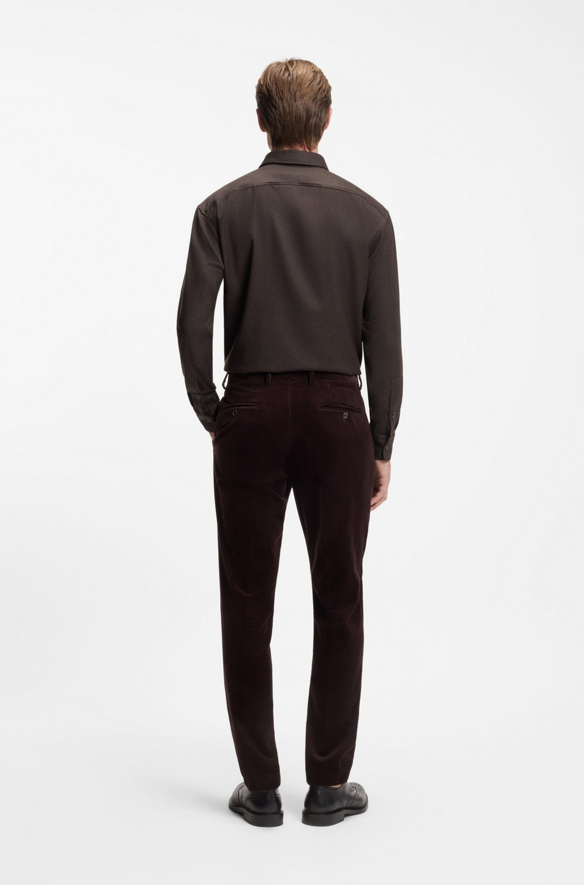 BECKHAM X BOSS RELAXED-FIT SHIRT IN VIRGIN WOOL - 5