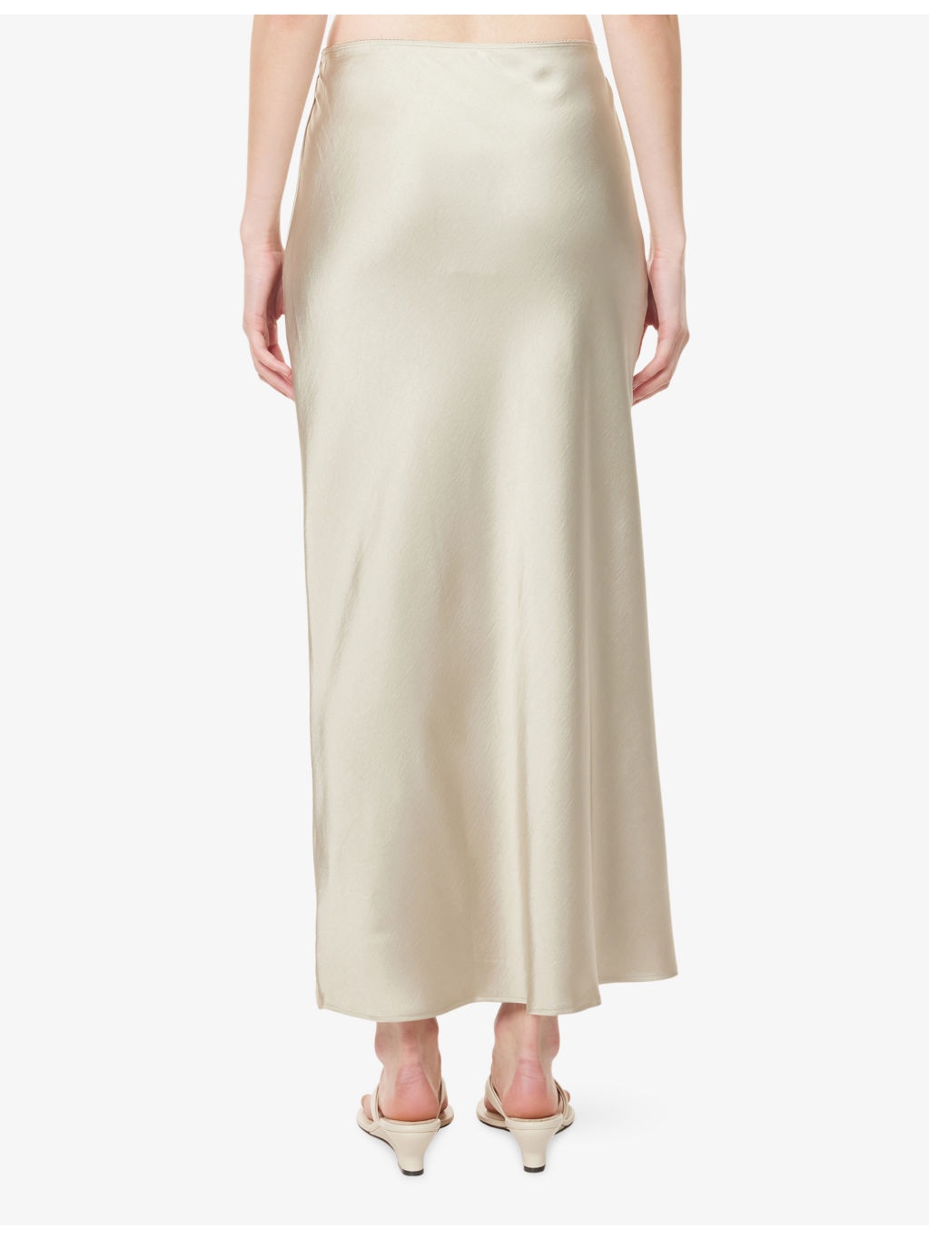 Saagneta Elasticated-Waistband Satin Maxi Skirt - 4