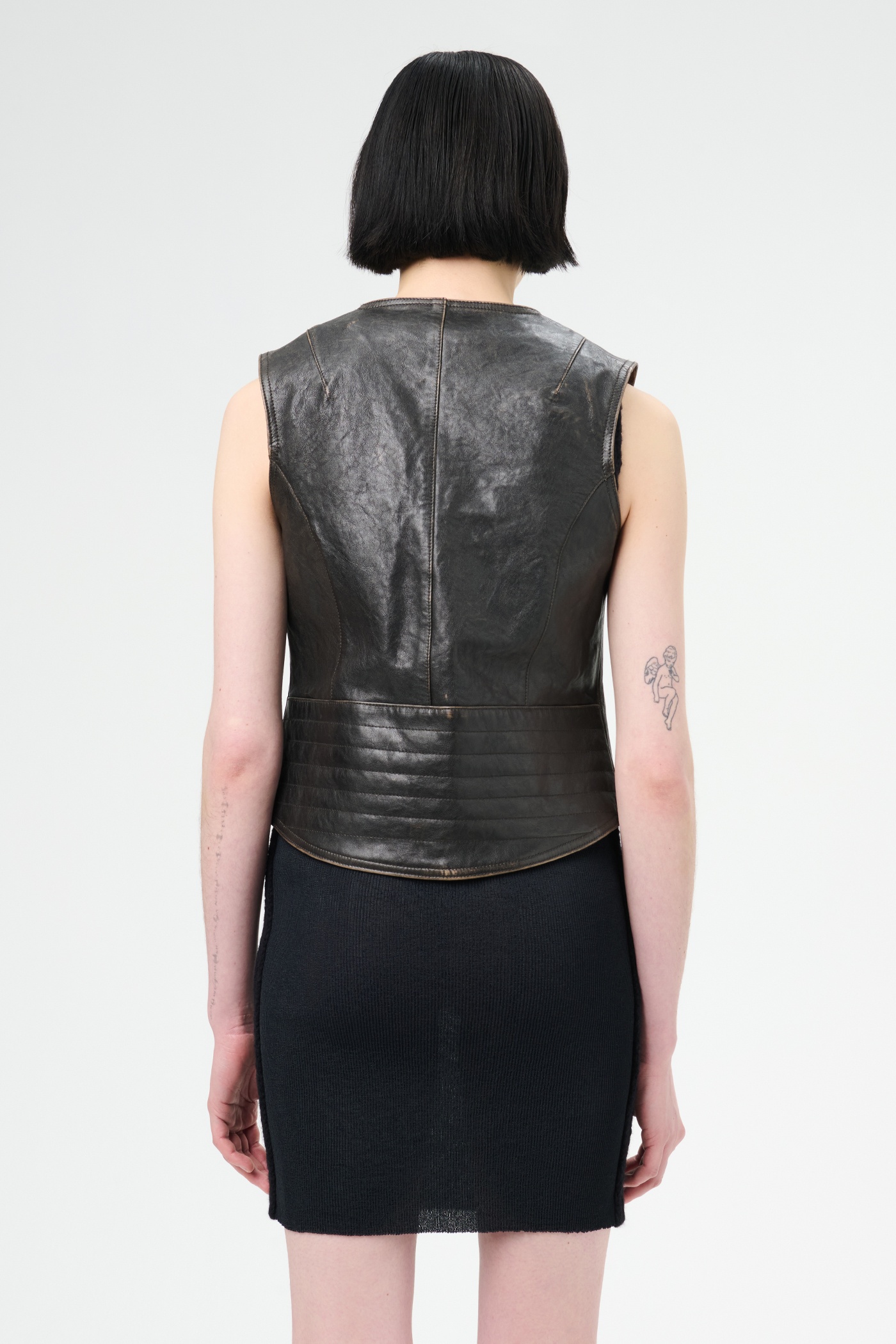 Ripley Vest Worn Brown Lambskin - 9