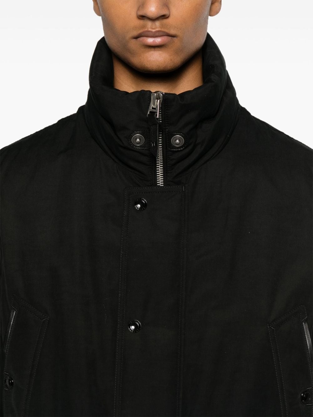 zip-up hooded down coat - 6