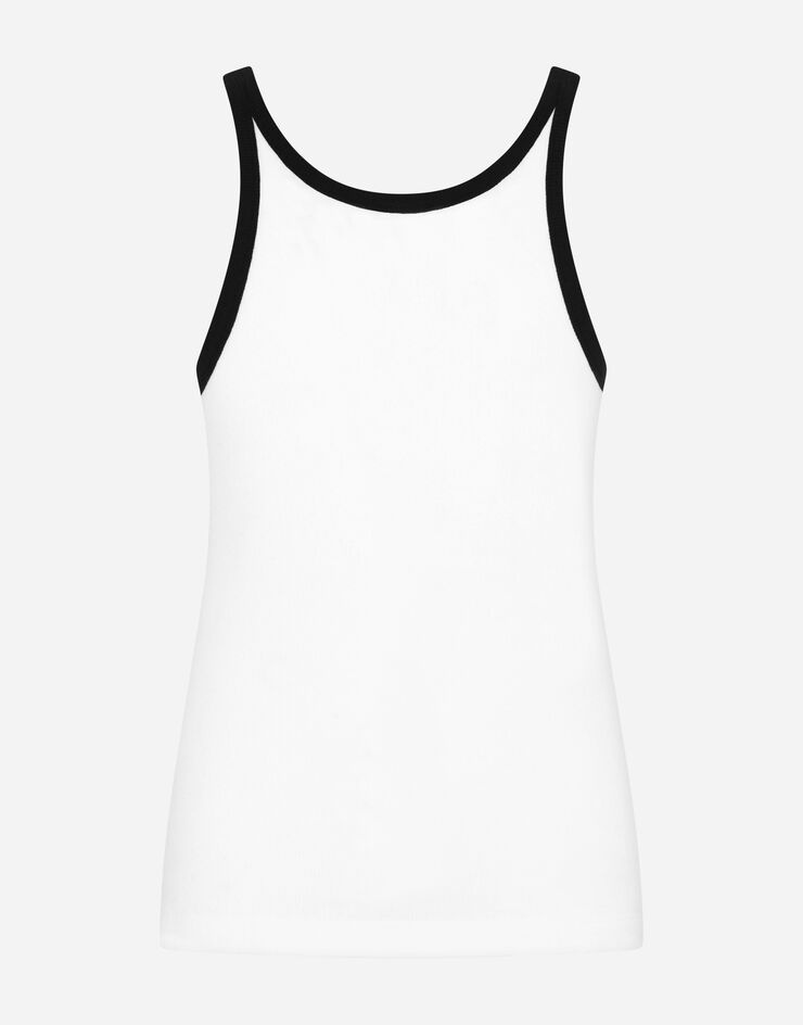 Fine-rib cotton singlet with DG patch - 3