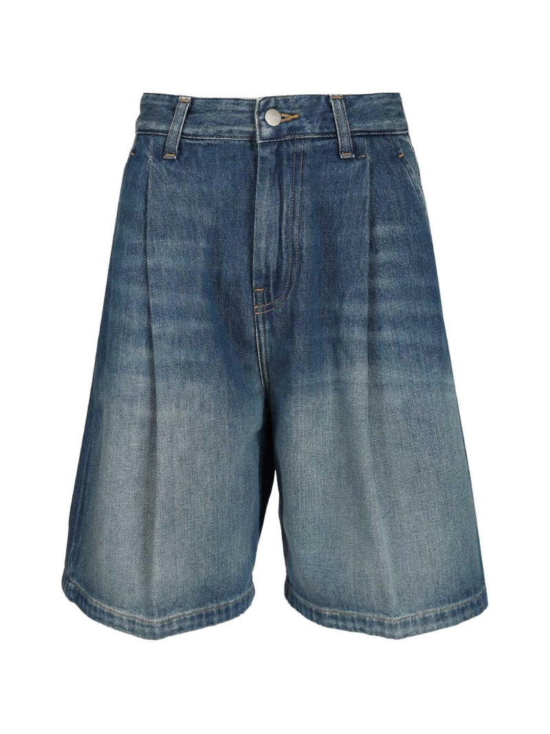 Alta denim-pleated shorts 1