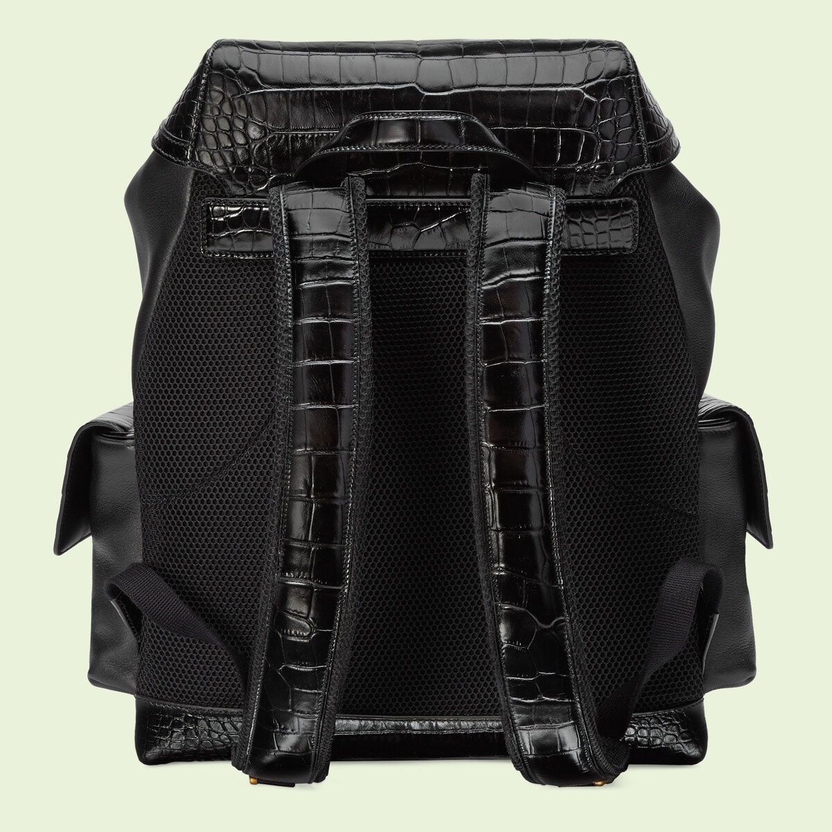 Crocodile trim backpack with Double G - 4