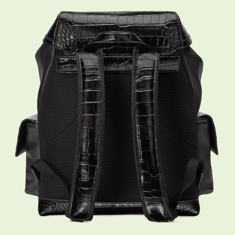Crocodile trim backpack with Double G 4