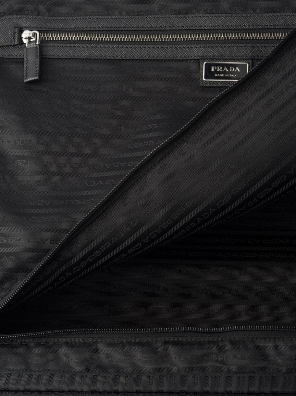 triangle-logo leather suitcase - 4