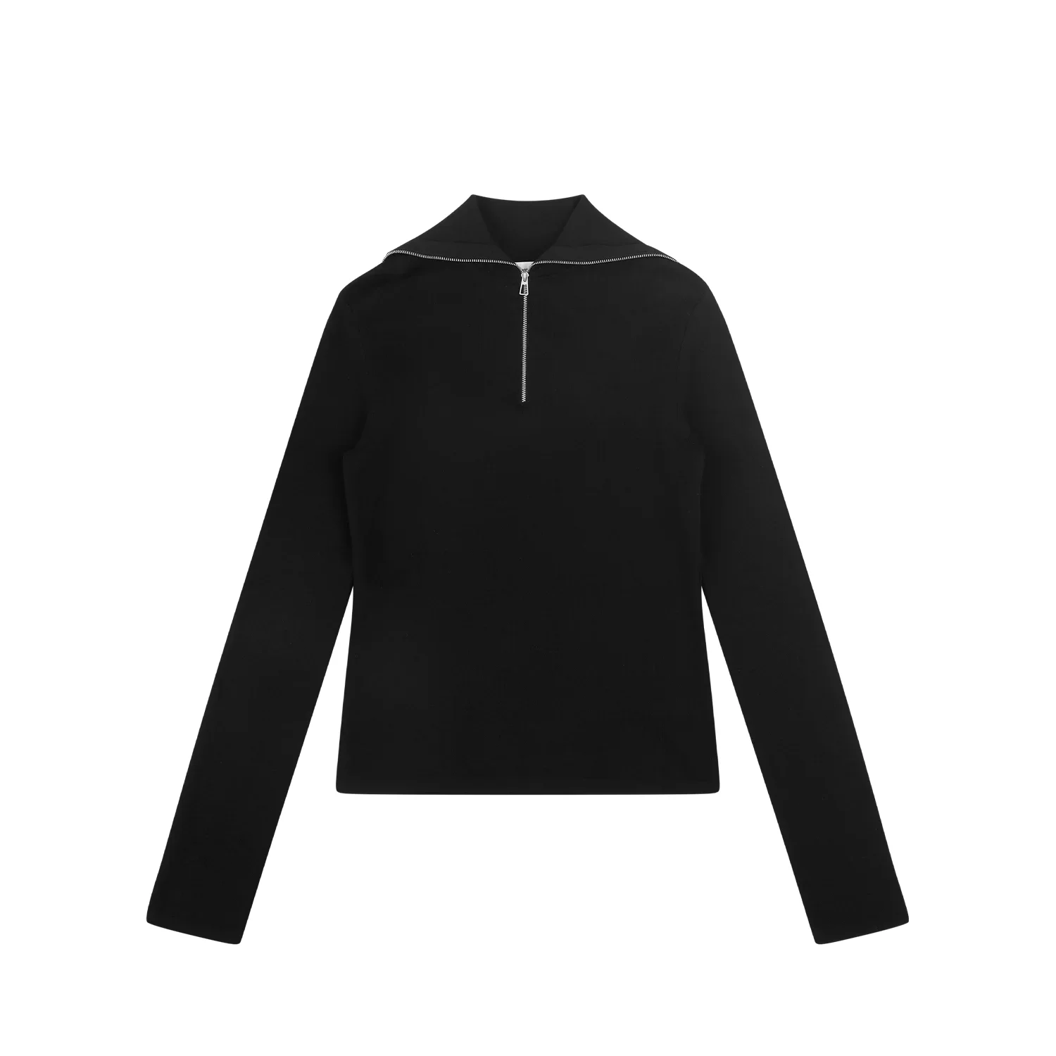 ZIP UP TURTLENECK SLIM BLACK - 1