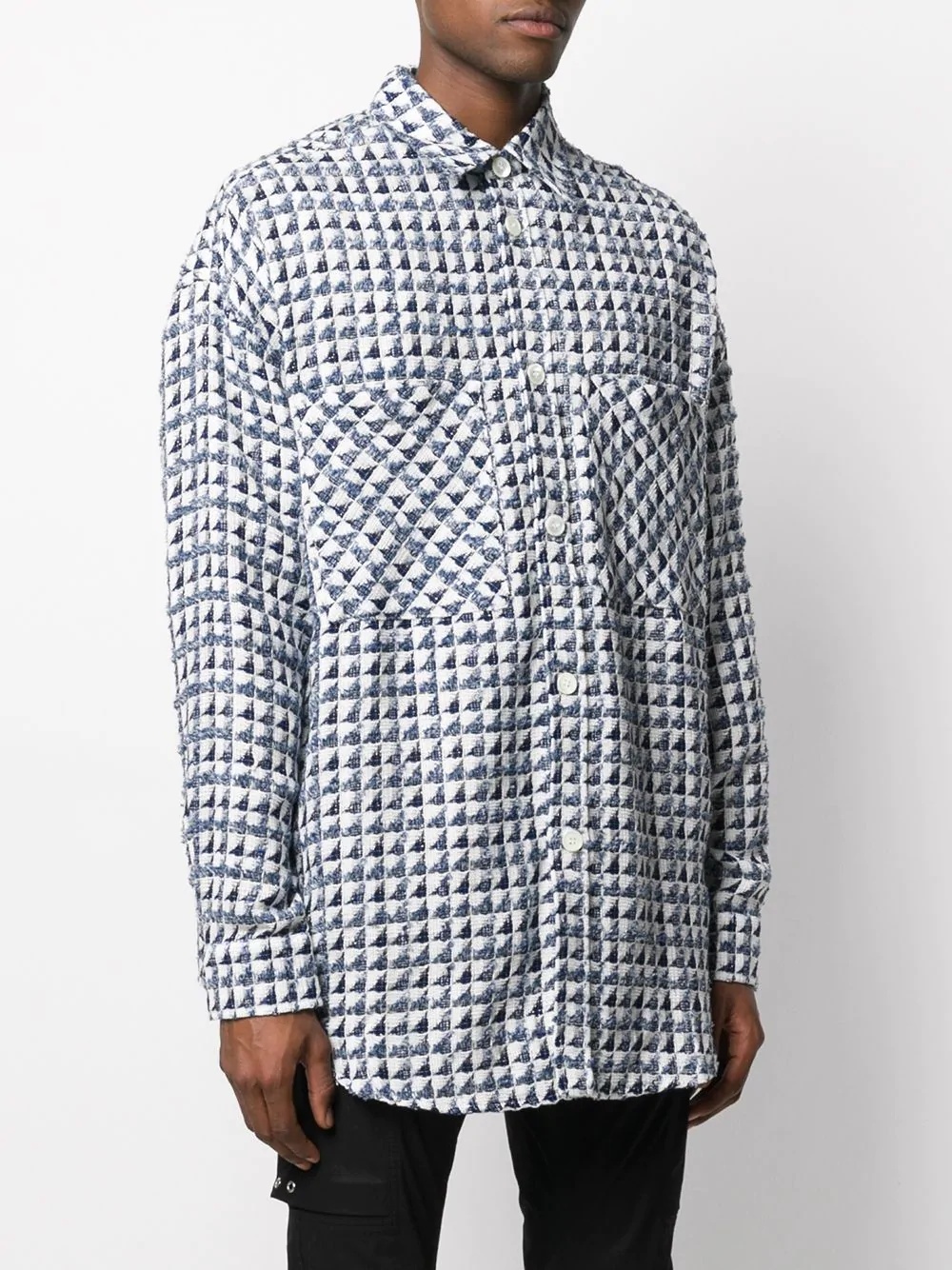 geometric print oversized shirt - 4