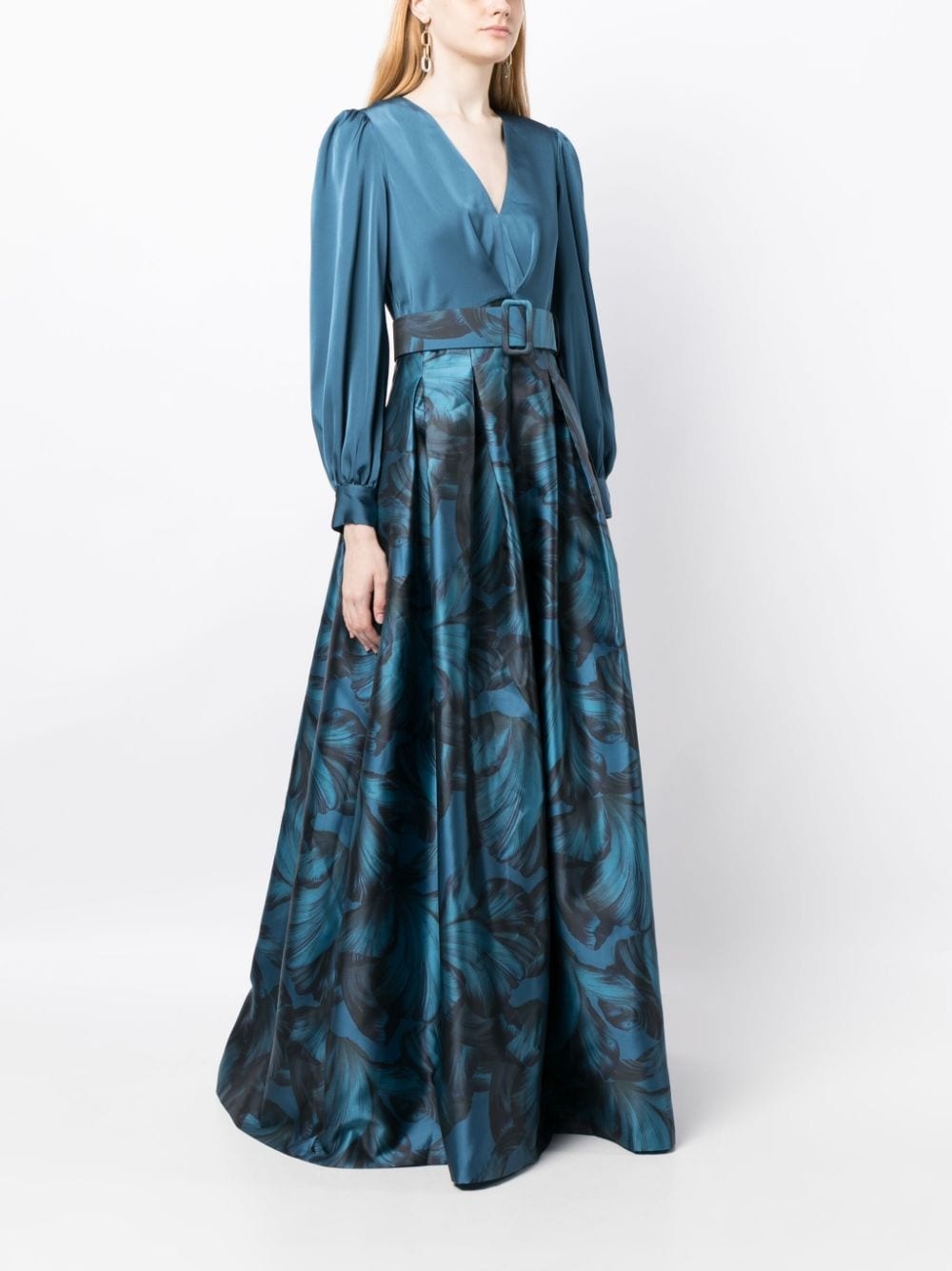 Zoe floral-print satin gown - 3