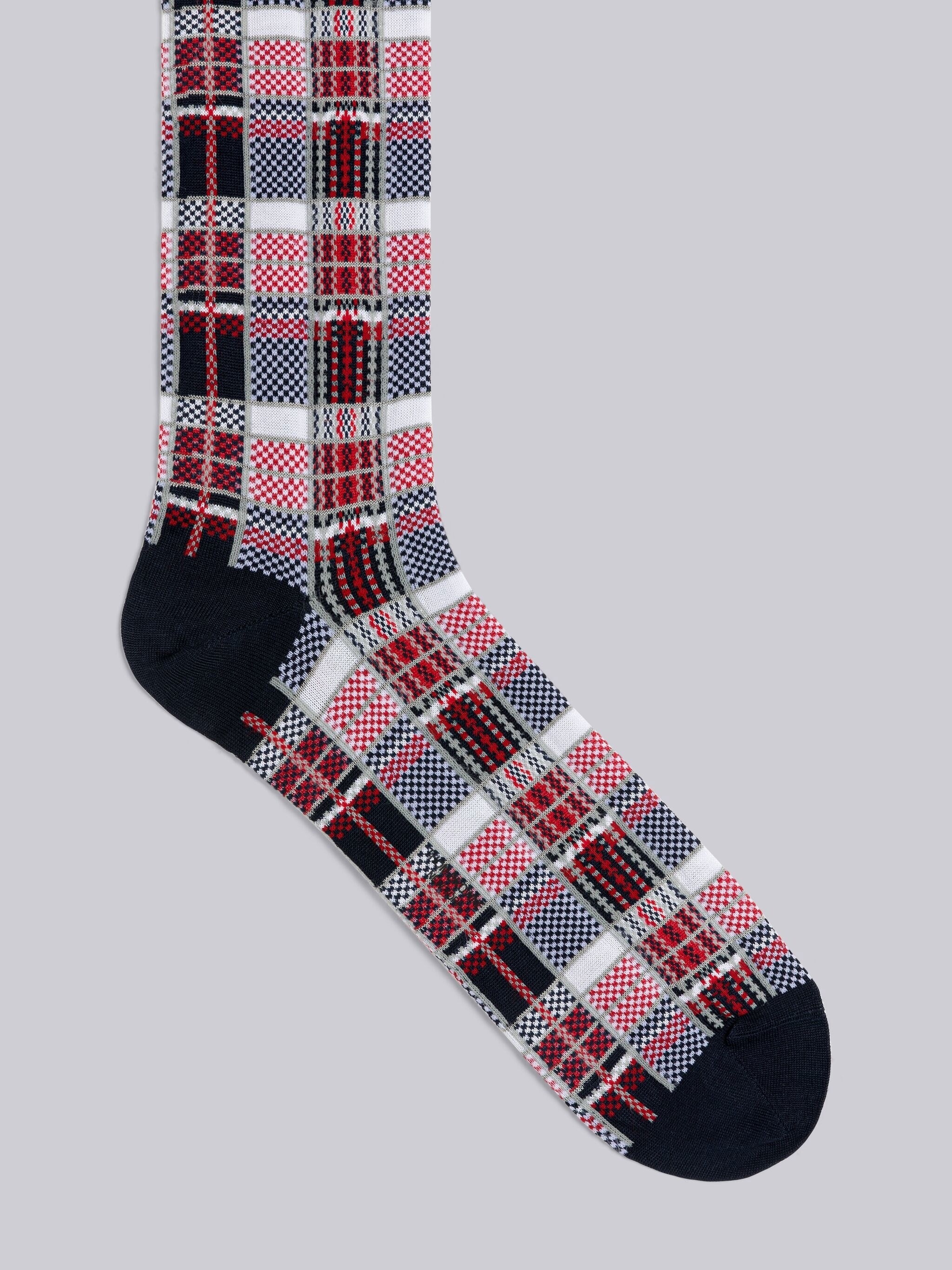 MADRAS COTTON JACQUARD MID CALF SOCKS - 2