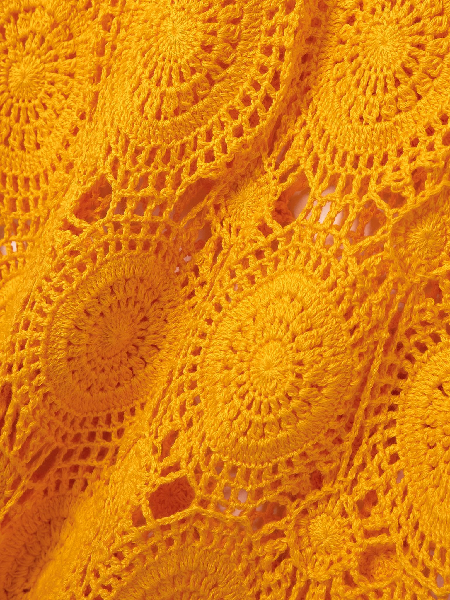 Siula crocheted organic cotton maxi dress Mustard - 4