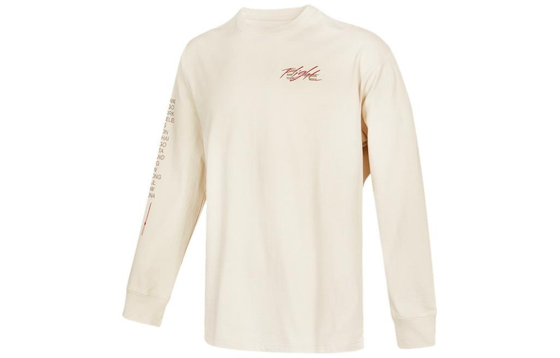 Jordan Men's Air Jordan SS22 Logo Printing Round Neck Long Sleeves Autumn Creamy White T-Shirt DM0847-104 outlook