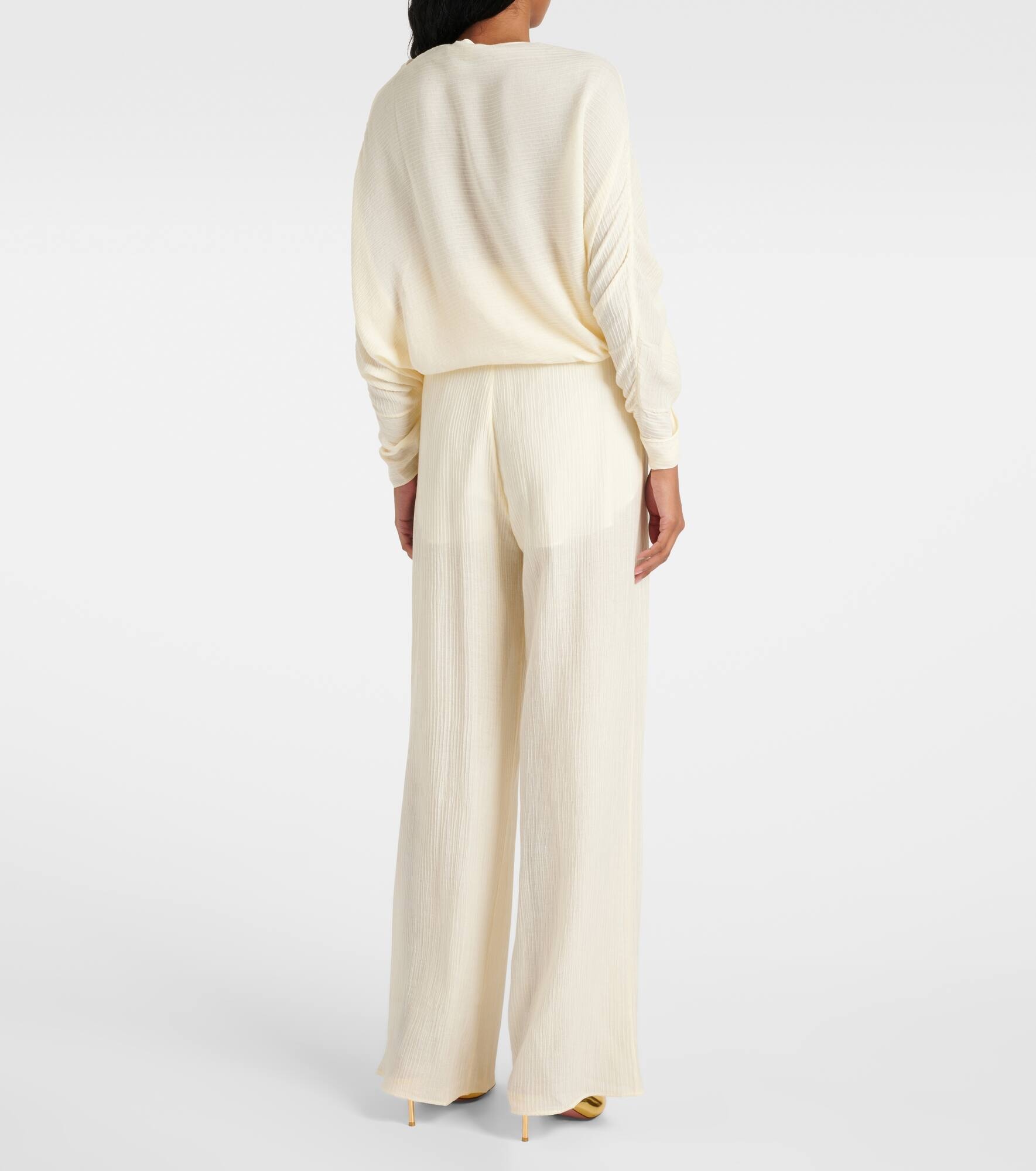 Zoagli cotton and silk-blend straight pants - 3