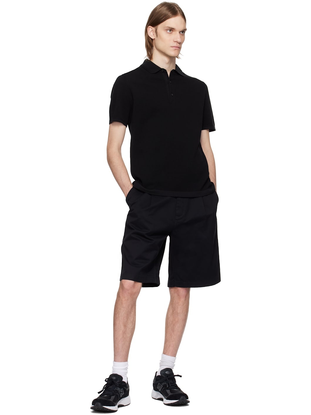 Black Cotton Chino Sophomore Relaxed 10" Shorts - 4