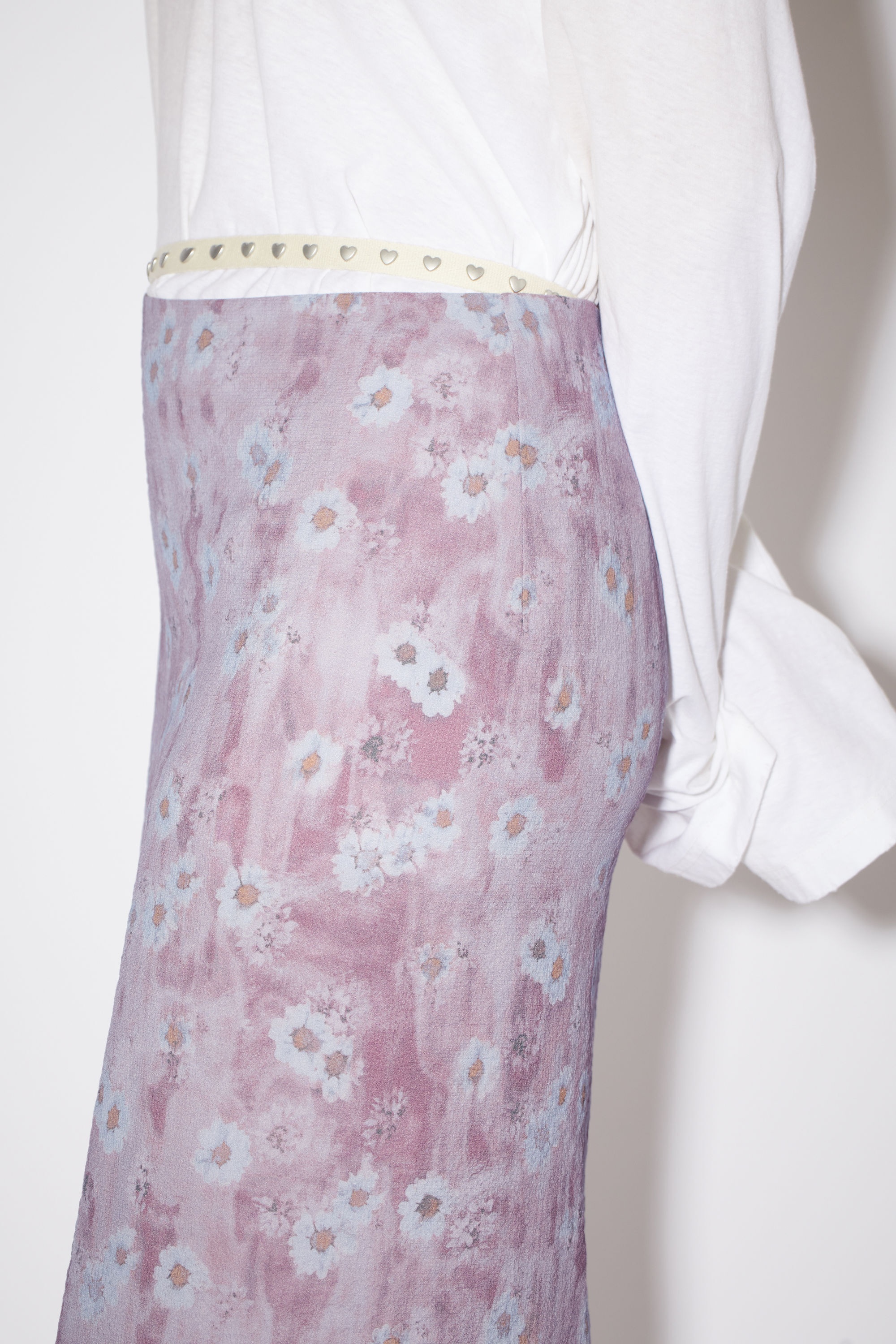Printed crepe skirt - Raspberry pink - 5