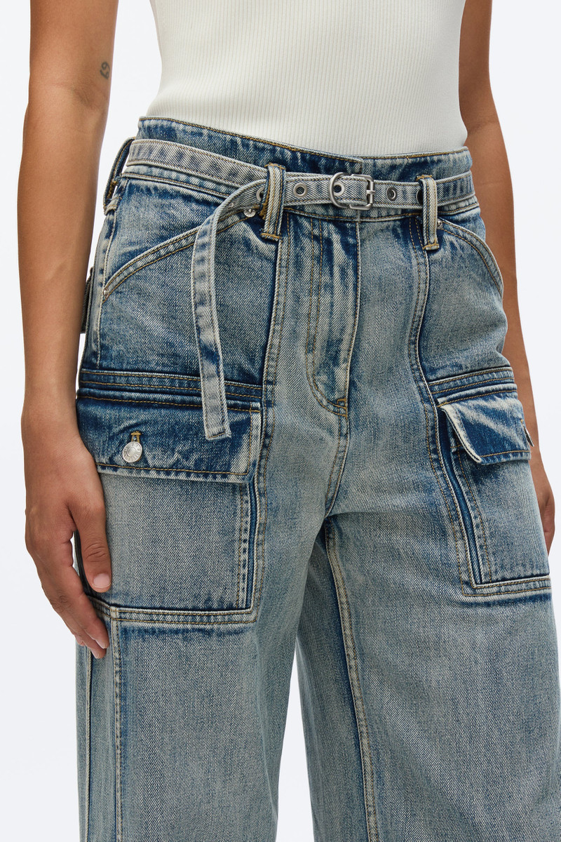 Cargo Wide Leg Belted Jeans 5