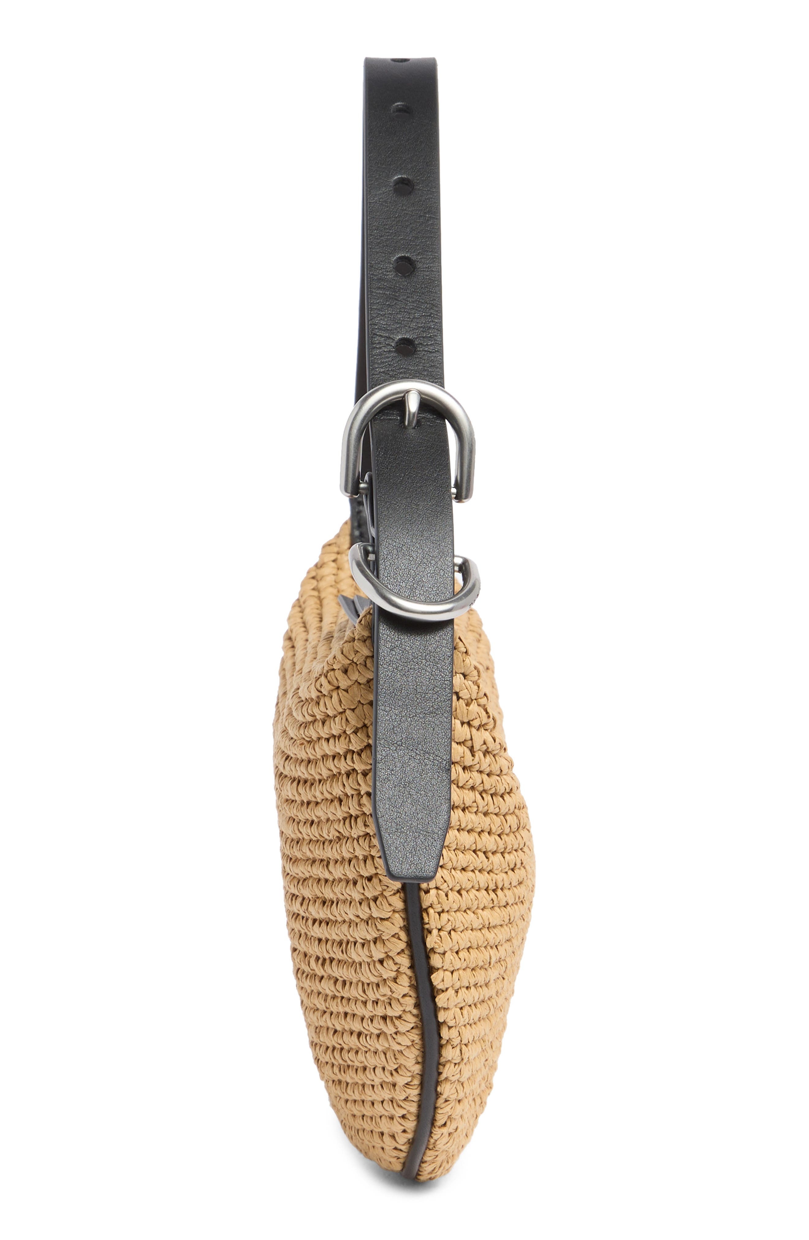 rag & bone Small Mercer Woven Straw Hobo Bag in Natural at Nordstrom - 5