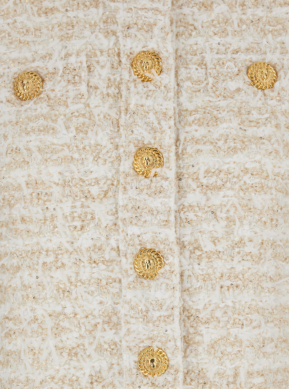 Balmain Women White Crewneck Cardigan With Jewel Buttons In Tech Fabric Woman - 3