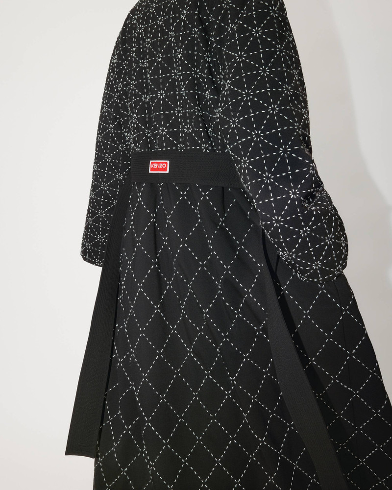 'KENZO Sashiko Stitch' genderless long hand-embroidered coat 6