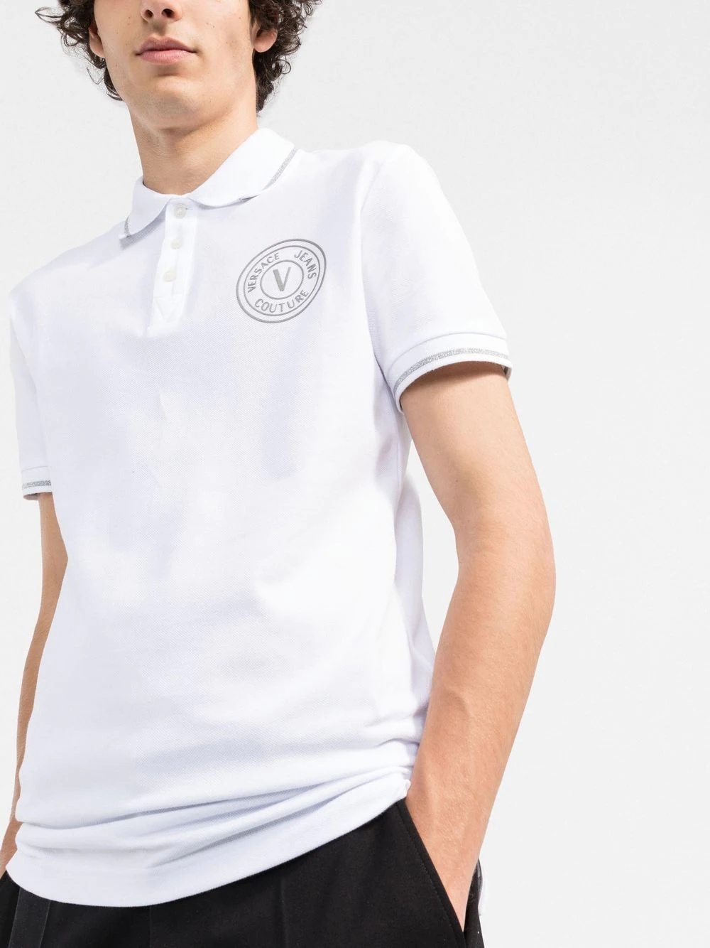 logo-print polo shirt - 3