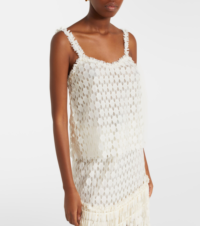 ULLA JOHNSON Francoise lace cotton-blend top outlook