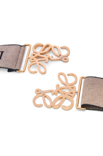 Loewe Anagram elastic belt in webbing and brass outlook