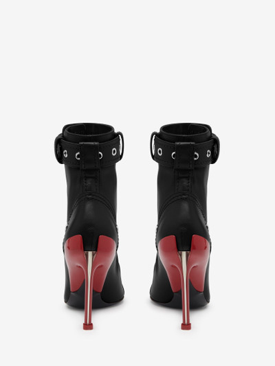 Alexander McQueen Women's Slash Biker Boot in Black/silver/blood Red outlook