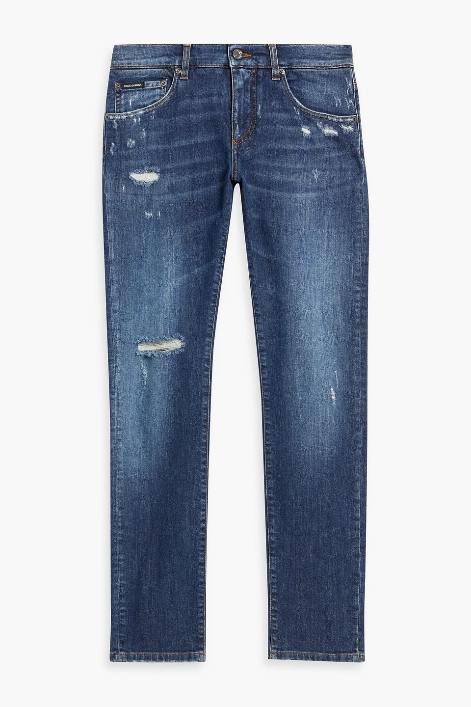 Skinny-fit distressed denim jeans - 1