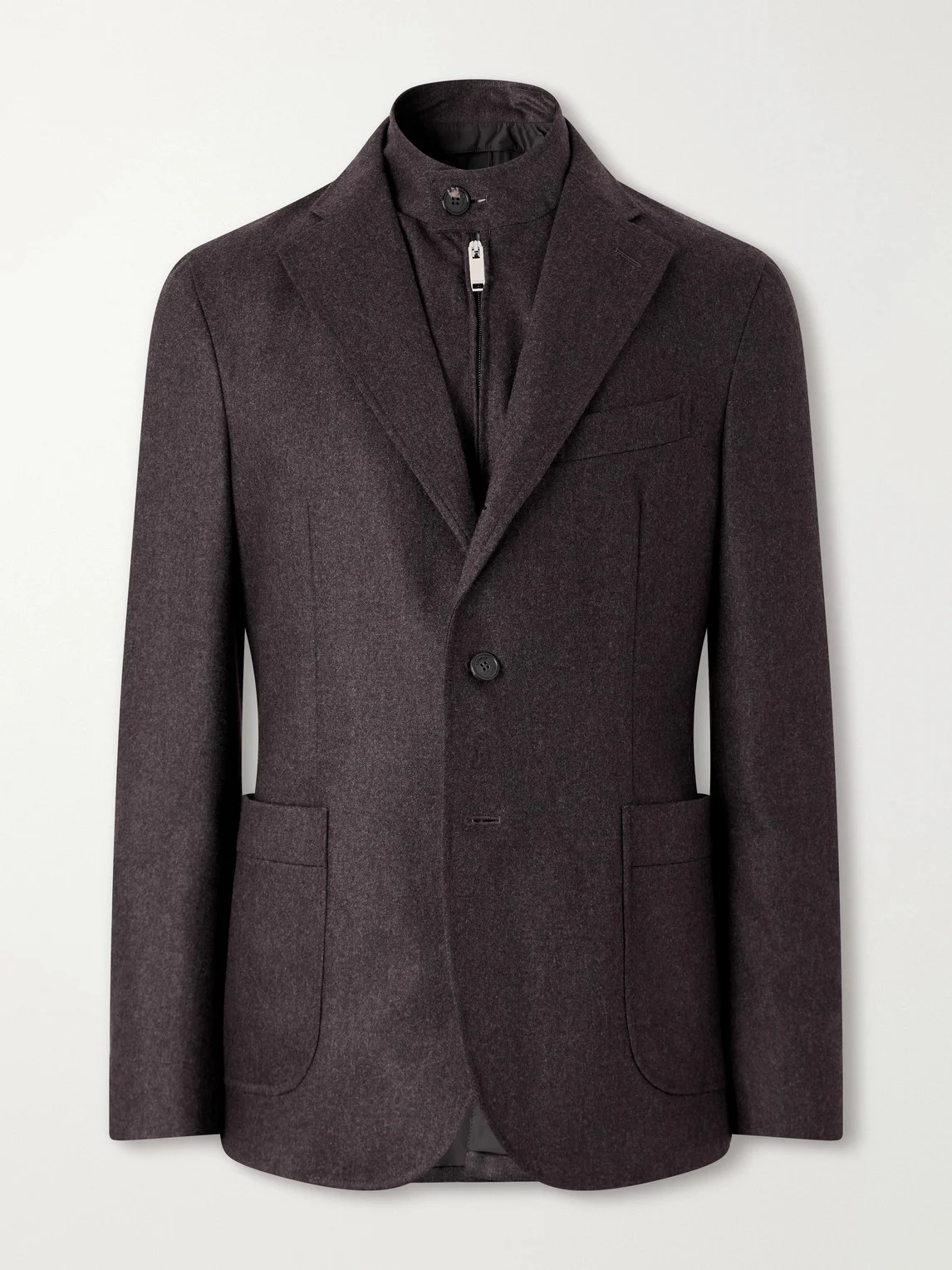 Wool-Blend Flannel Suit Jacket - 1