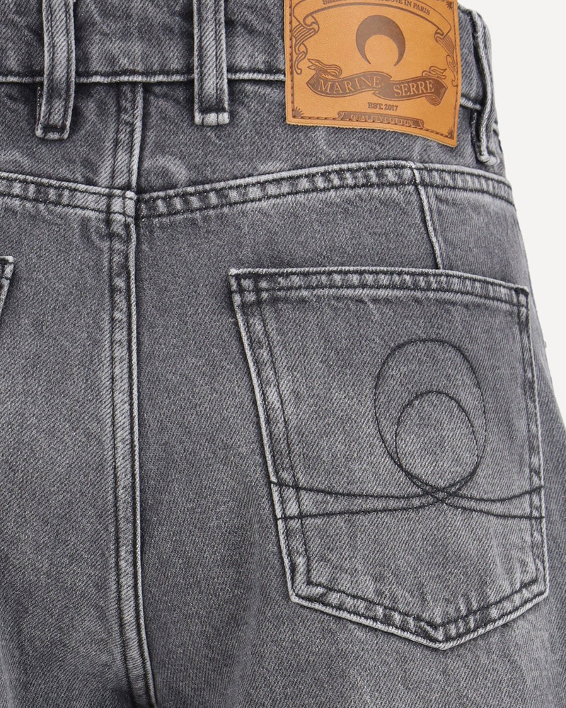 Moon Laser Grey Wash Denim High-Waist Flare Jeans 3