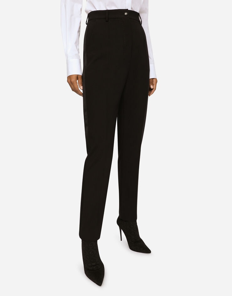 Wool pants with duchesse tuxedo band - 2