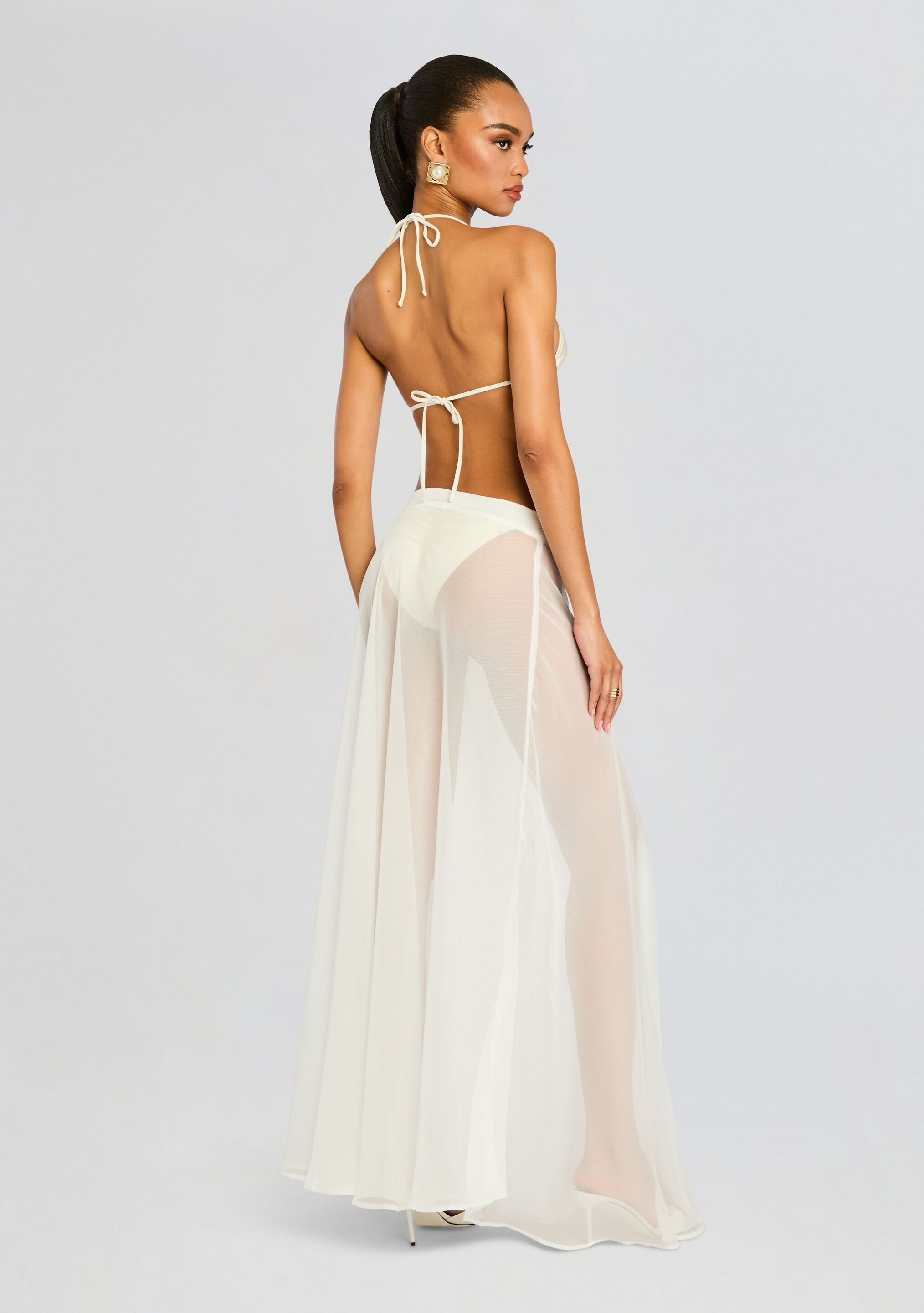 ALAIA LONG SLIT SKIRT - 7