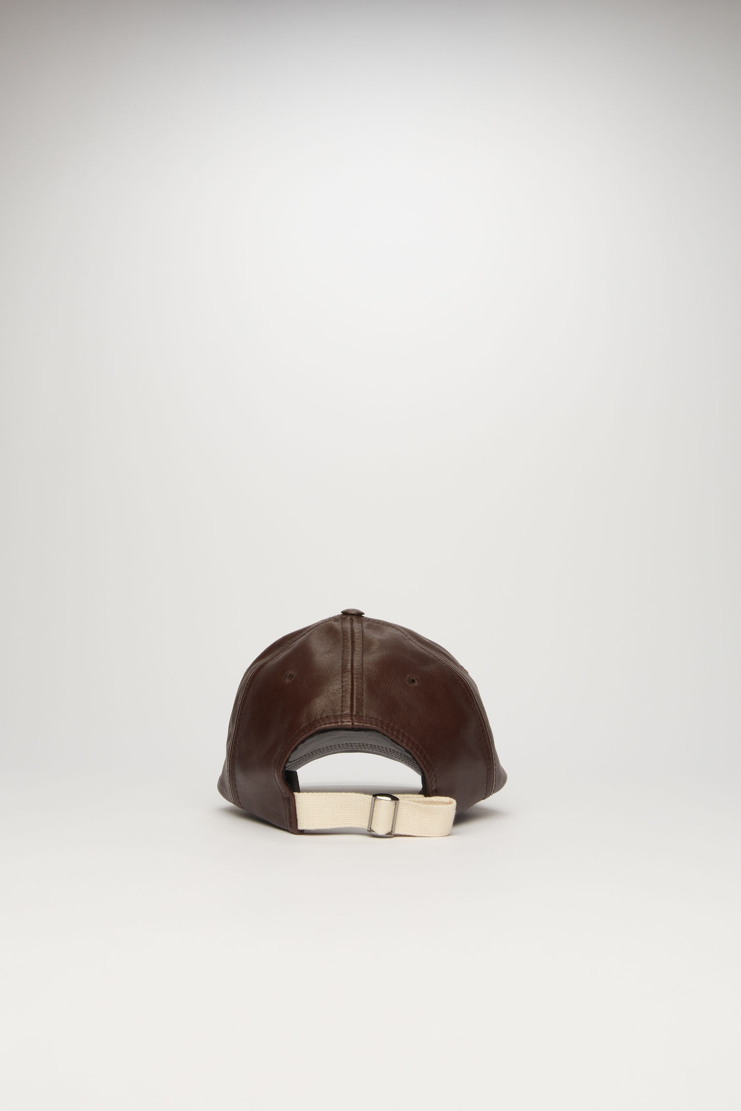 Leather cap cognac brown - 3