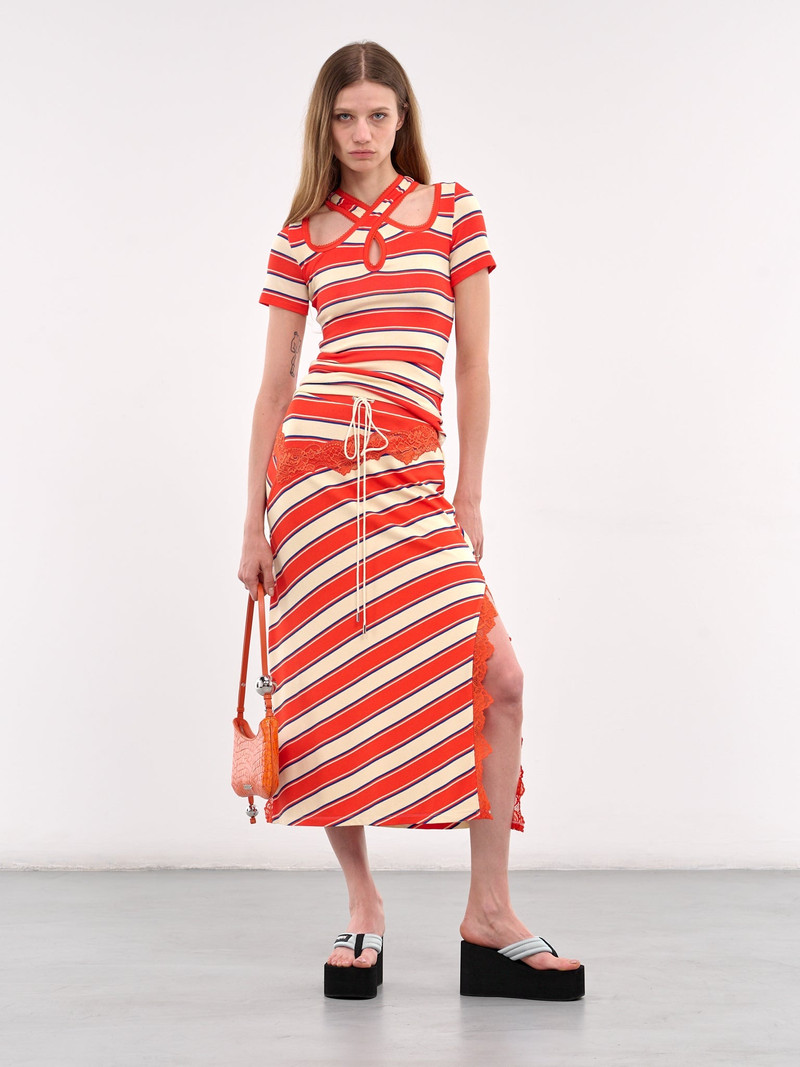 VAILLANT Striped Criss-Cross Neckline Top outlook