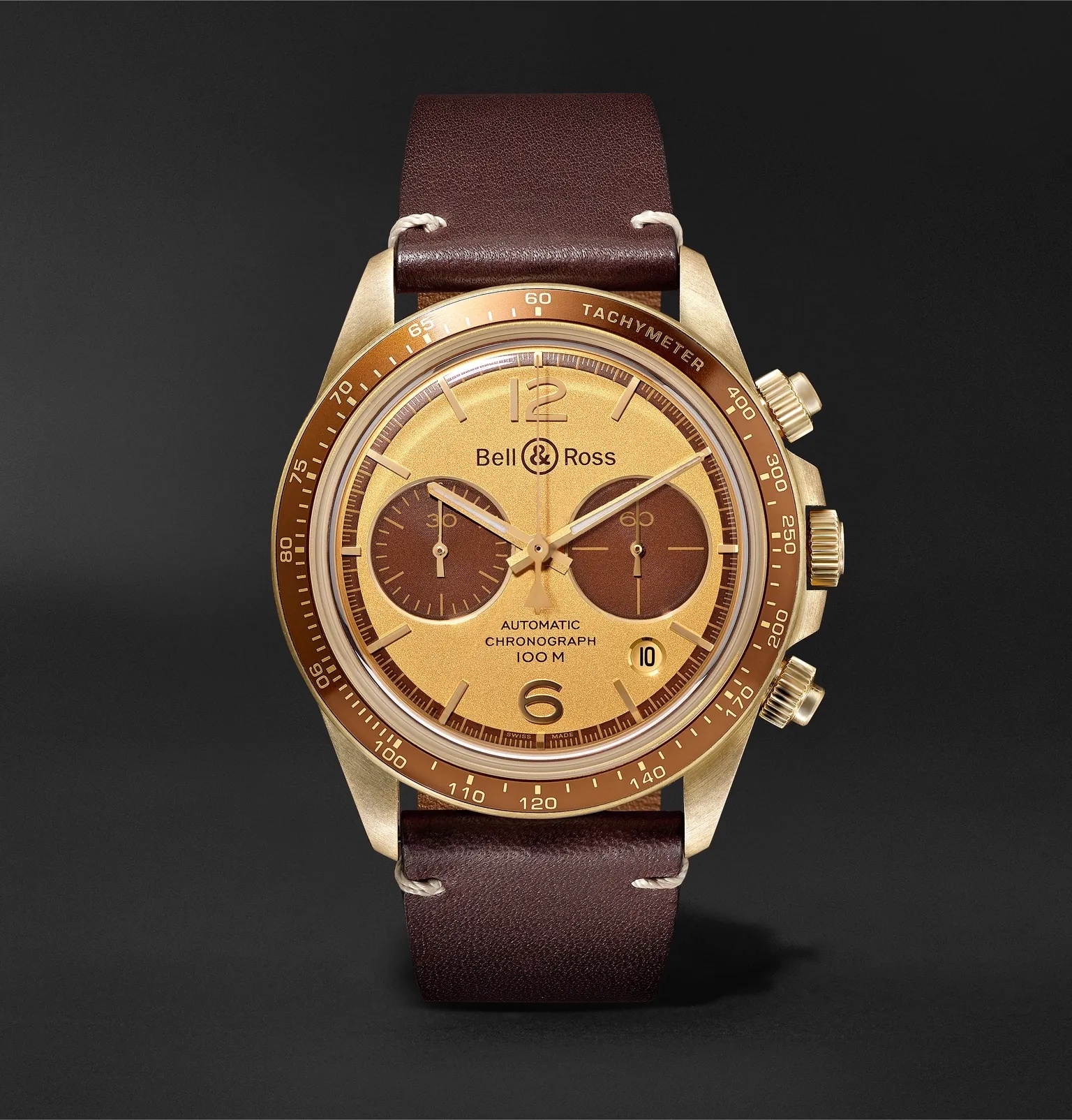 + Revolution Bellytanker Automatic Chronograph 41mm Stainless Steel and Leather Watch, Ref. No. BRV2 - 1