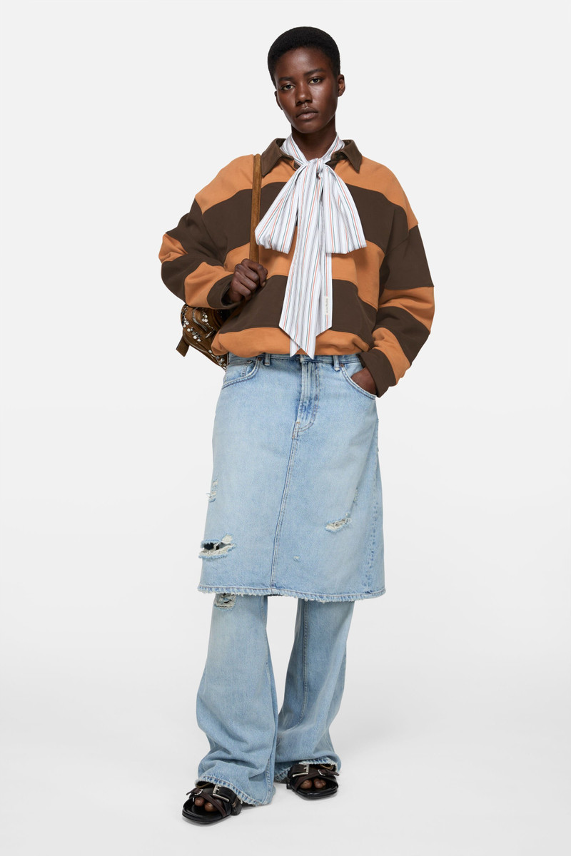 Acne Studios Striped polo sweater - Dark brown/cognac brown outlook