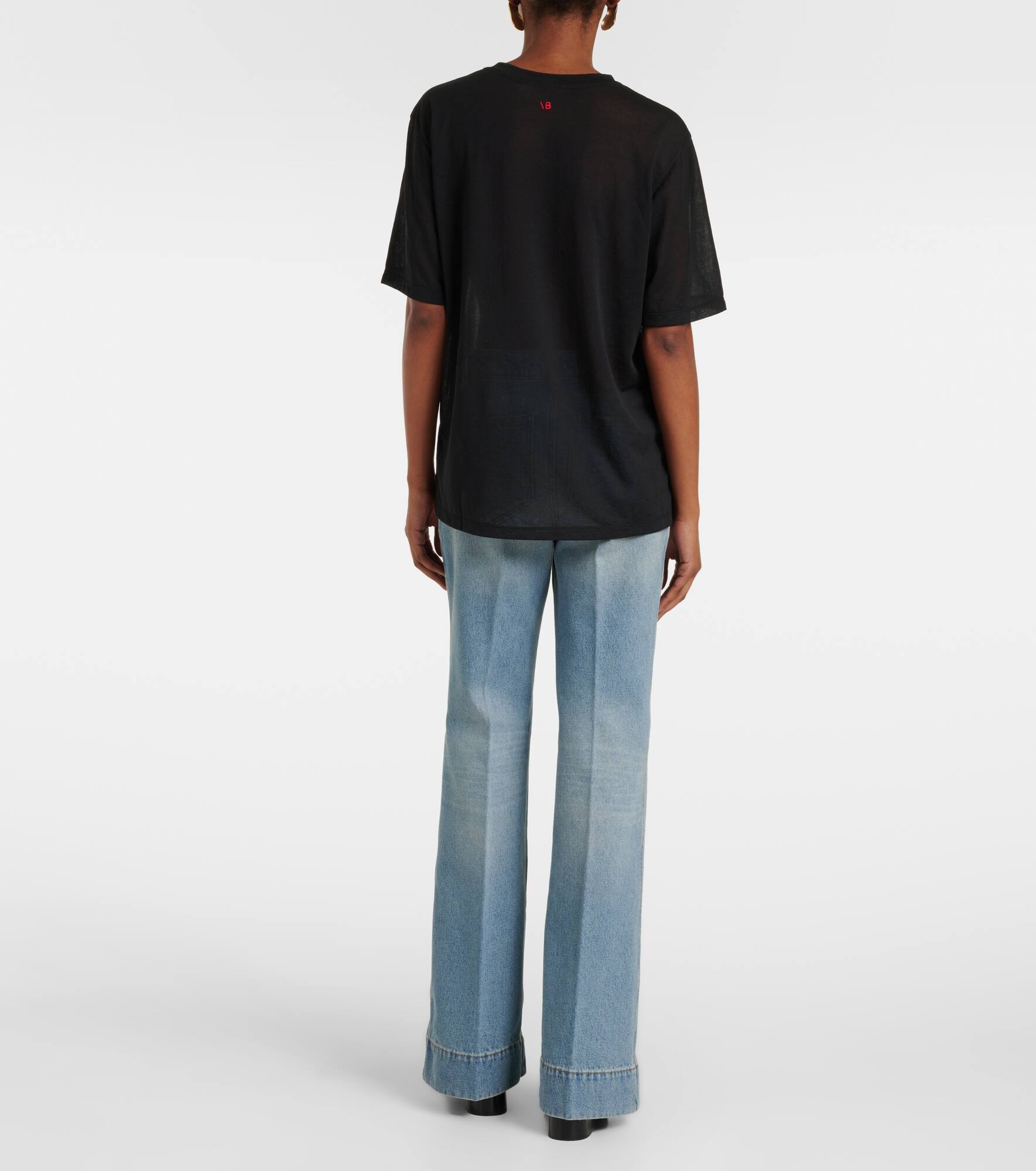 Cotton-blend crêpe T-shirt - 3
