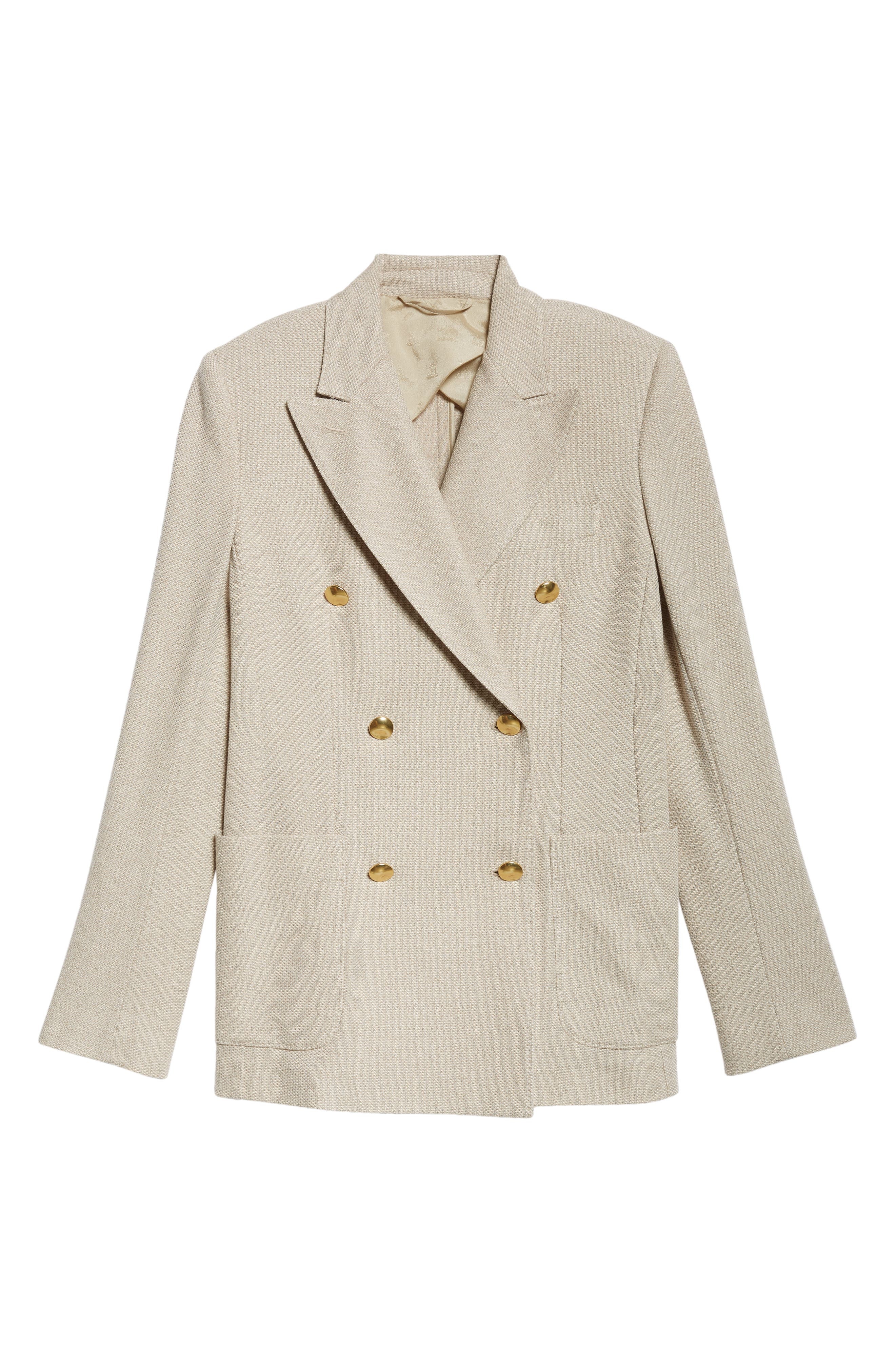 Vanadio Double Breasted Cotton Piqué Knit Blazer - 7