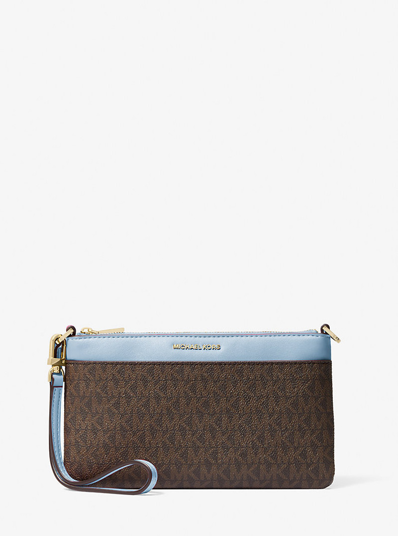 Jet Set Medium Signature Logo Wristlet 1