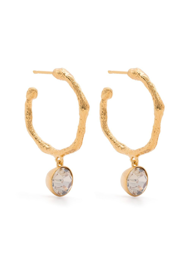 crystal-pendant hoop earrings 1
