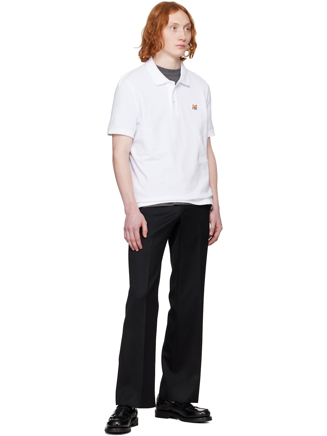 White Fox Head Patch Regular Polo - 4