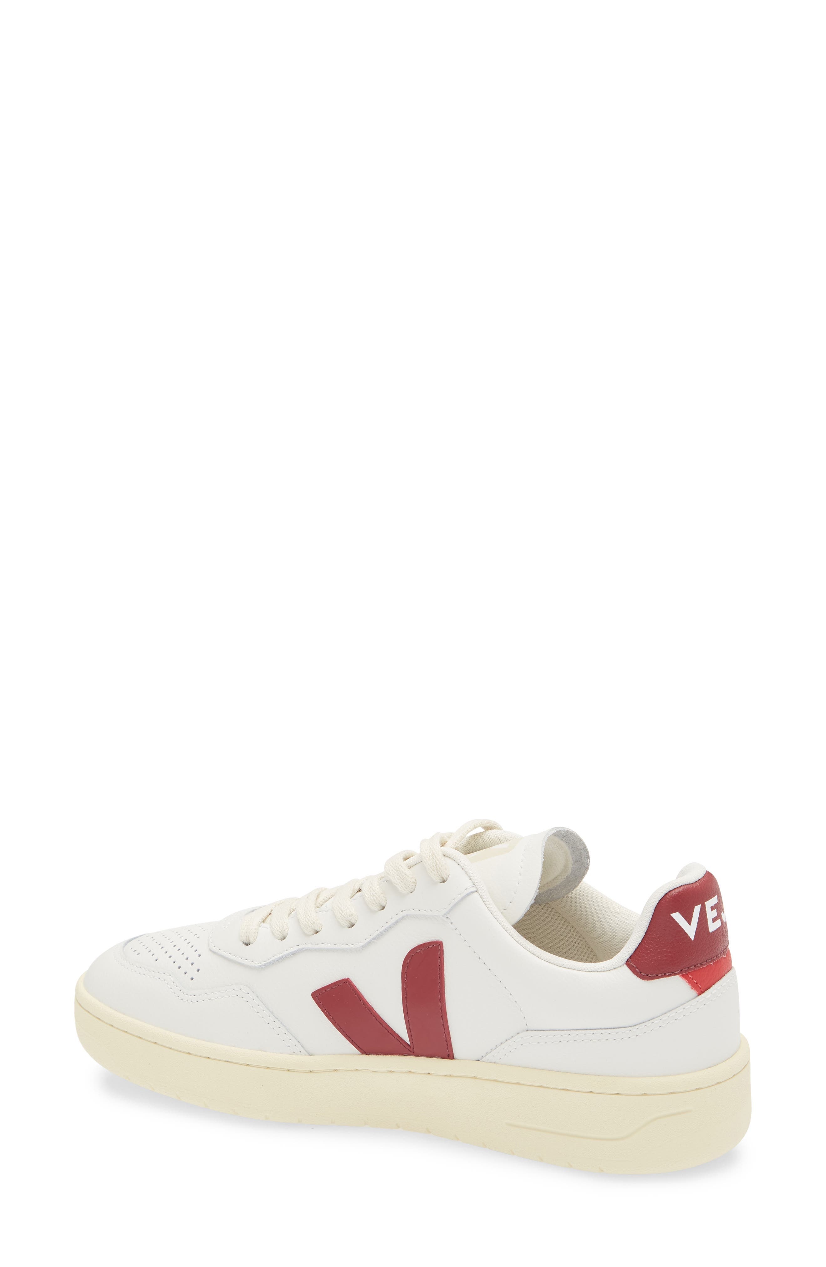 Veja V-90 Low Top Sneaker in Extra-White Marsala at Nordstrom - 2