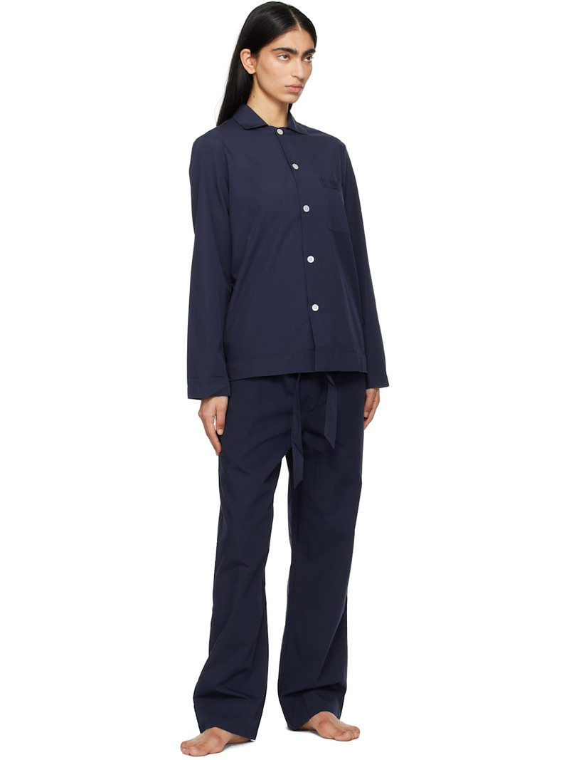 TEKLA Navy Poplin Pyjama Pants outlook