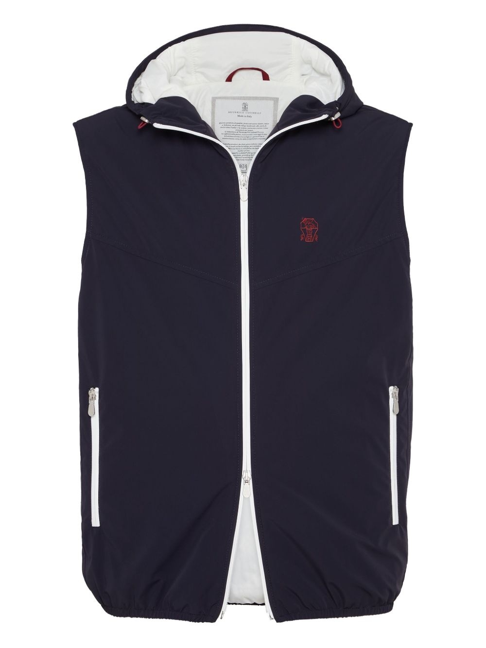 zip-up hooded gilet - 1